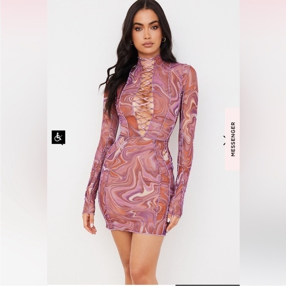 House of CB Dylan swirl laced mini dress - Picture 3 of 13